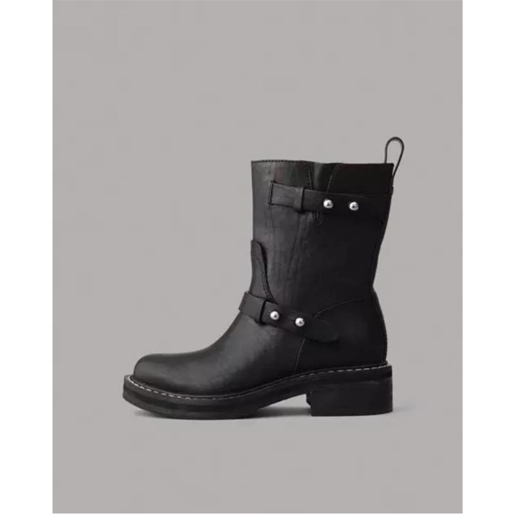 Rag & Bone Black Leather Ankle Boots Moto NWT🎱